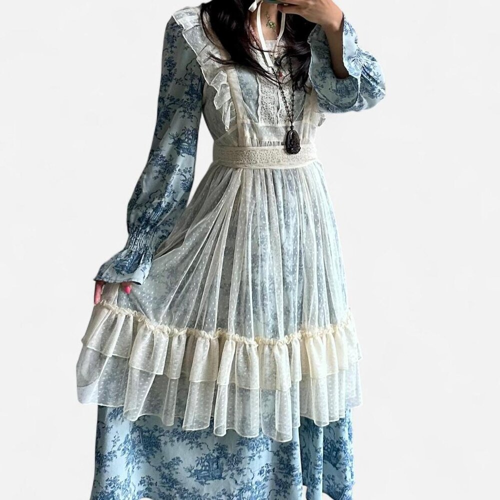 Abc Une Face Light Blue Midi Dress